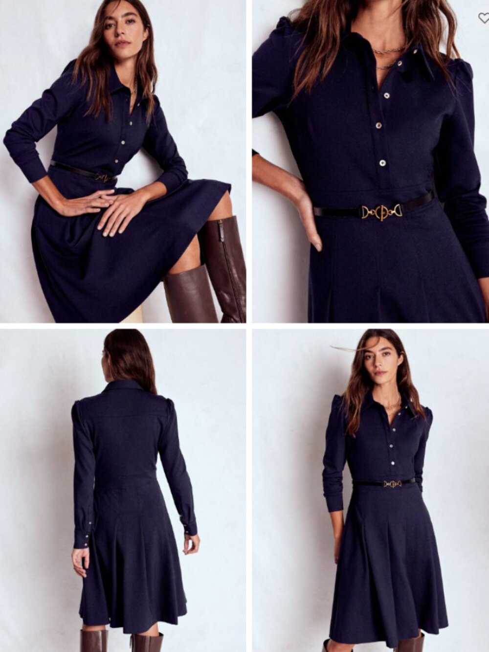 Catrin Short Ponte Shirt Dress Navy size 6